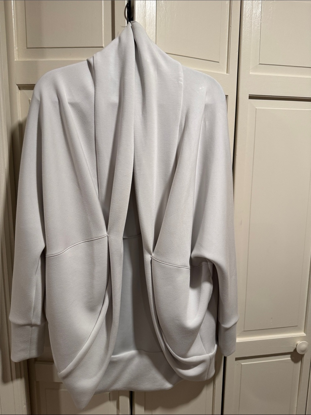 SPANX Light Gray Draped Open-Front Tunic Cardigan